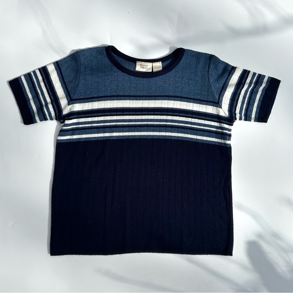 Vintage Baxter & Wells Knit Striped T-Shirt